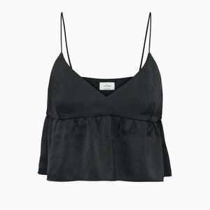 Aritzia Wilfred Lover Satin Camisole Tank Top Women’s Size XL Black Classic